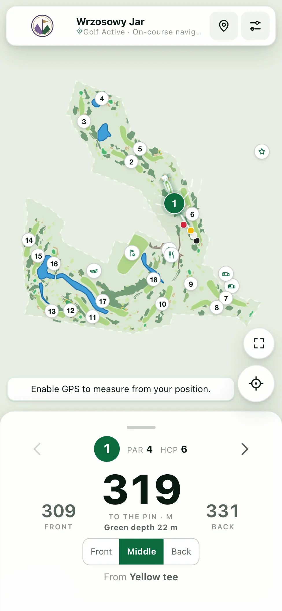 View of the whole course with 18 holes